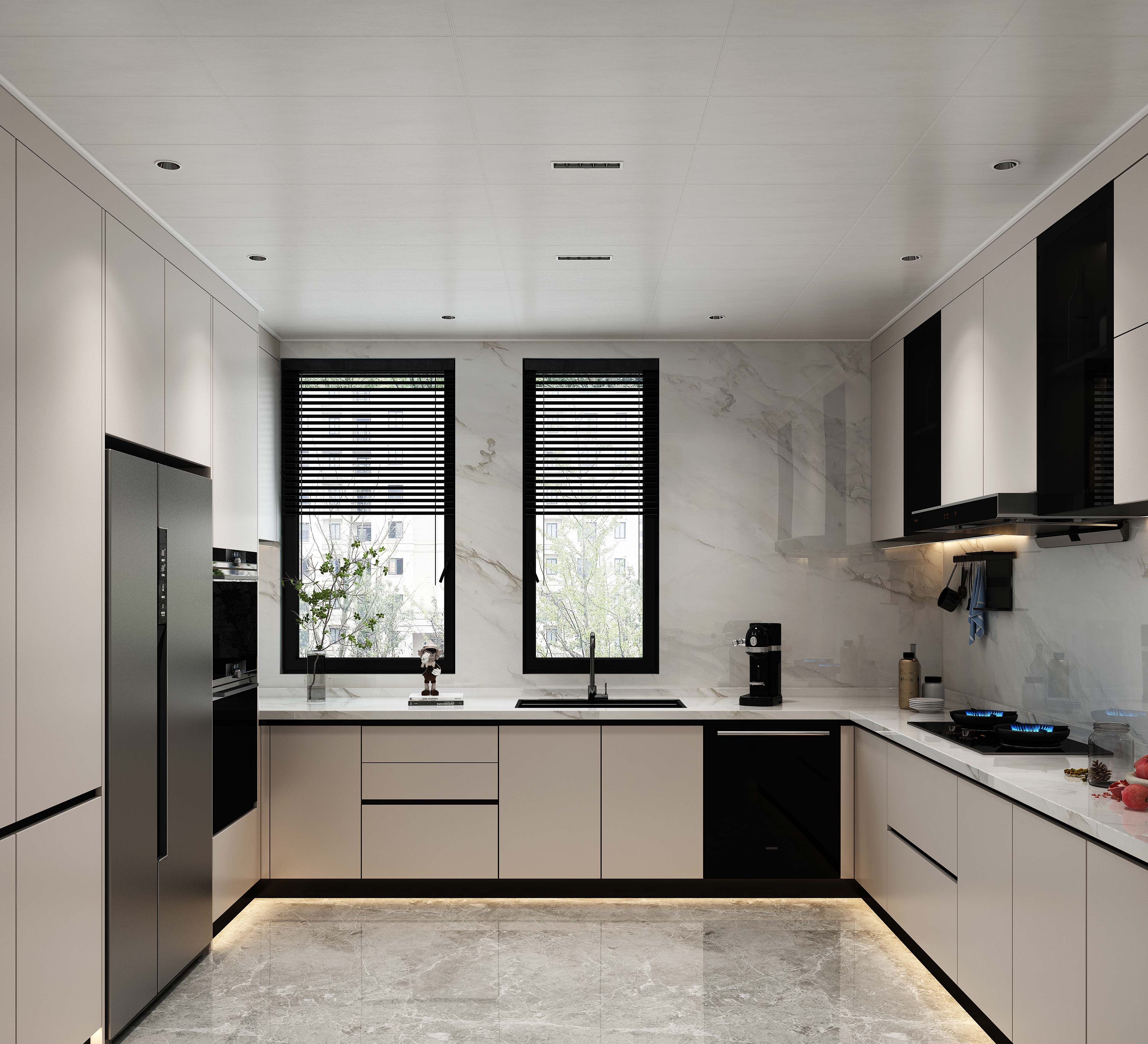 集成吊頂300系列（加盟商專供）布加斯灰-簡(jiǎn)凸套框（300×600×17 mm）效果圖